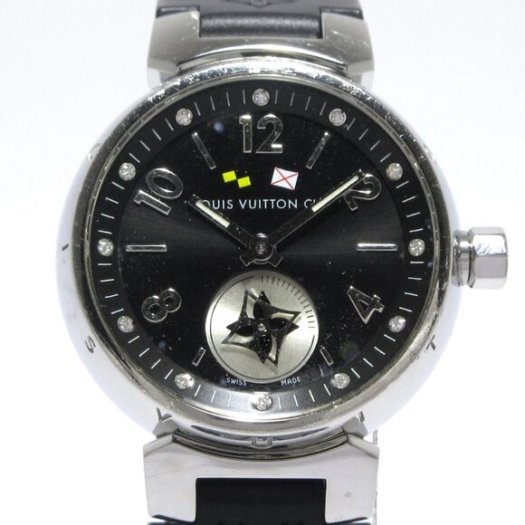 LOUIS VUITTON Tambour Lovely Cup Q12M1 Silver Black Wrist Watch bran-716-090325 - Picture 1 of 13